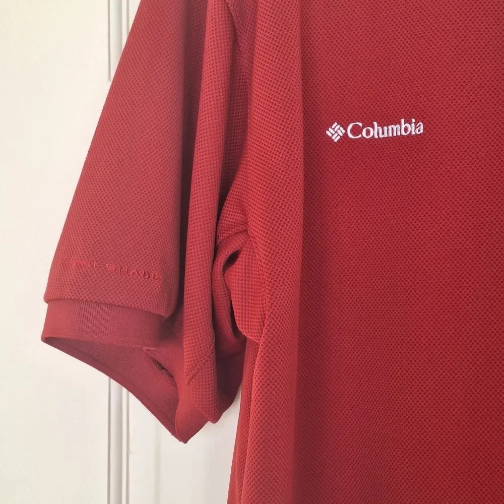 Columbia Red Polo PFG Fishing Shirt Golf Omni Shade Alabama Crimson Tide Men's M